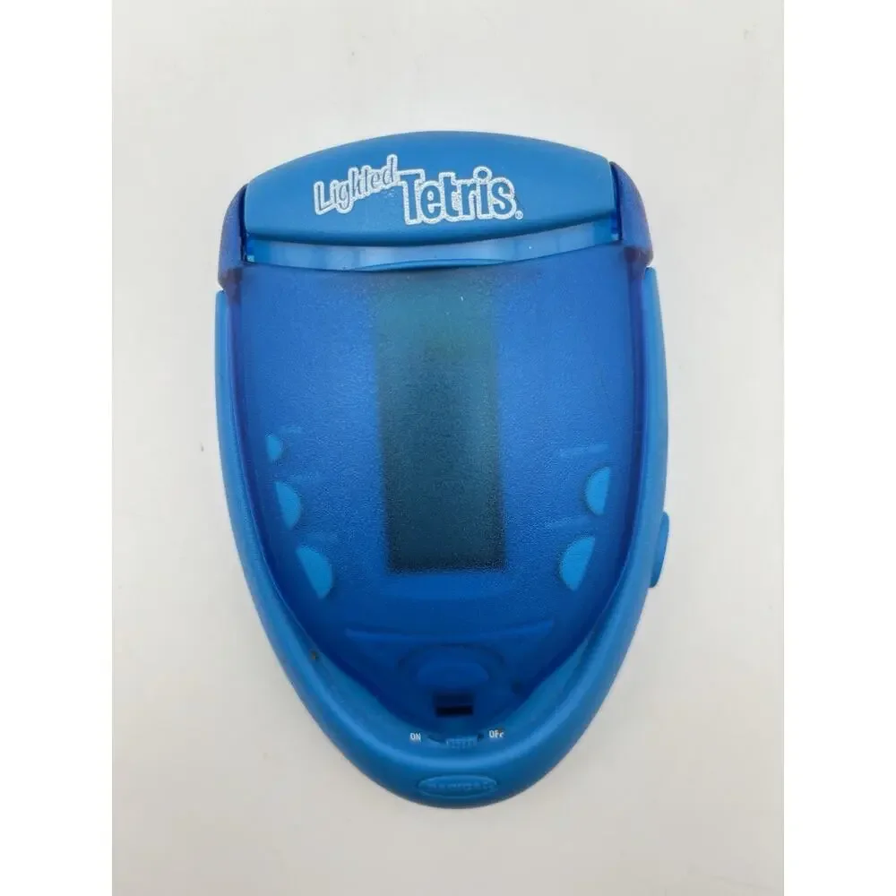 Blue Radica Lighted Tetris Flip Top Travel Game Tested Works VG Condition